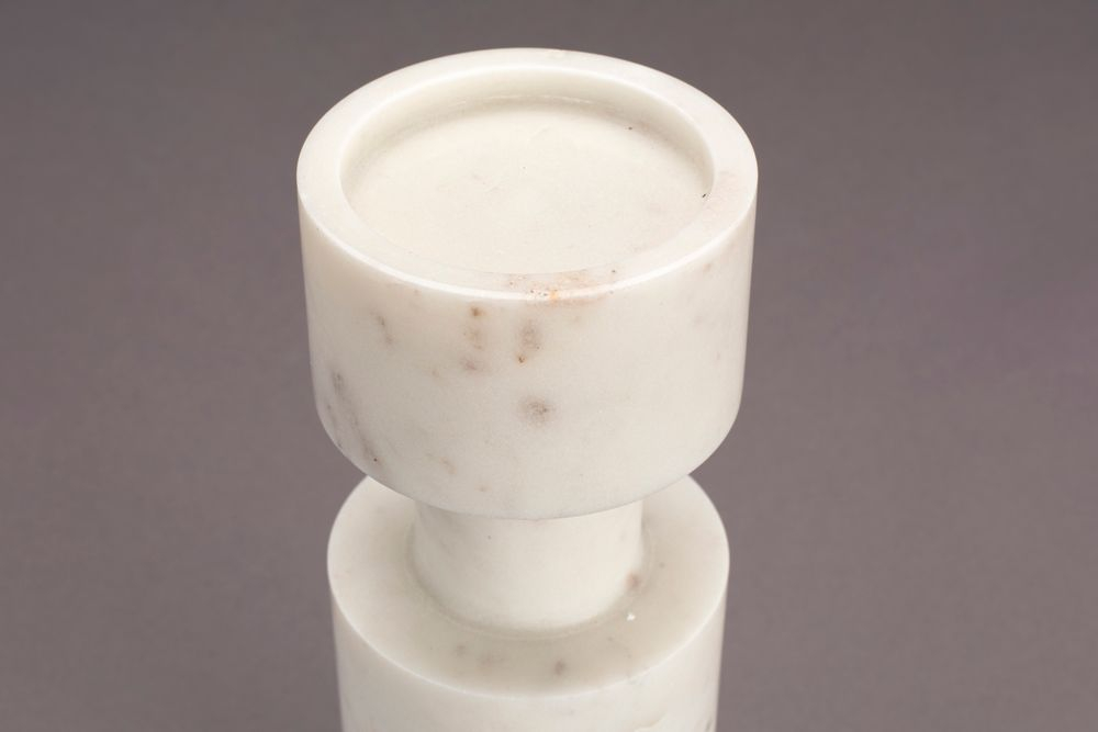 Paros Candle Holder Marble White