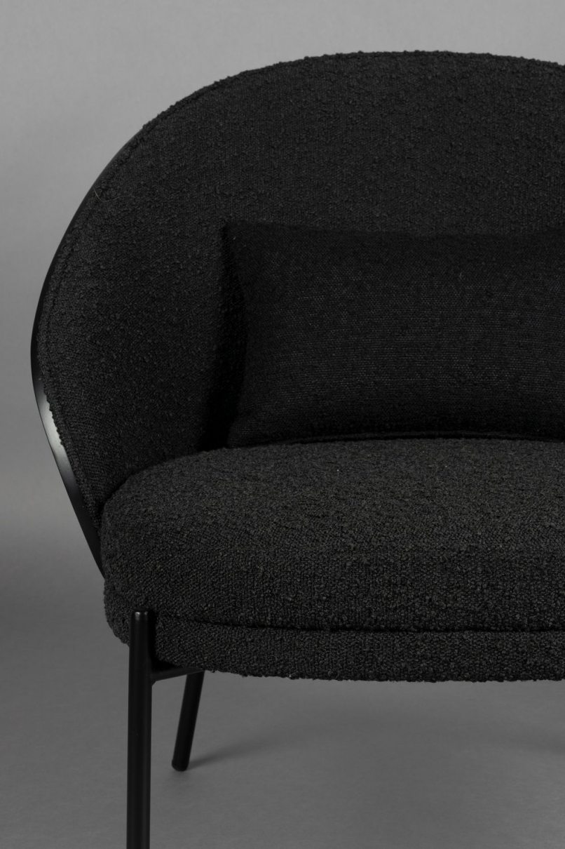 Rodin Lounge Chair Bouclé Black main product photo no-optimization