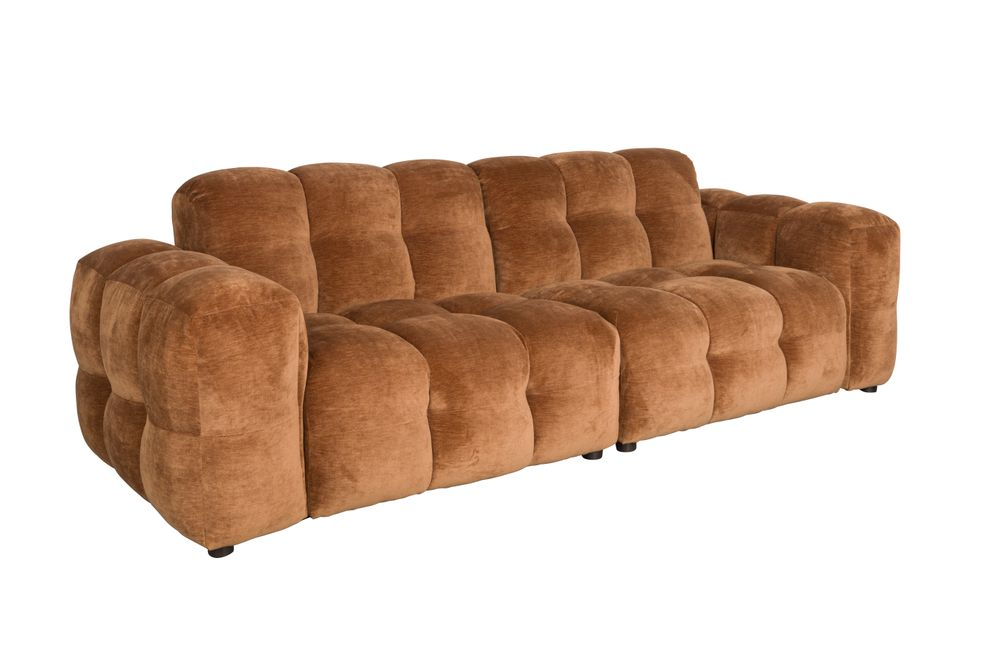Sofa Hackman 3-Seater Velours Cognac main product photo no-optimization