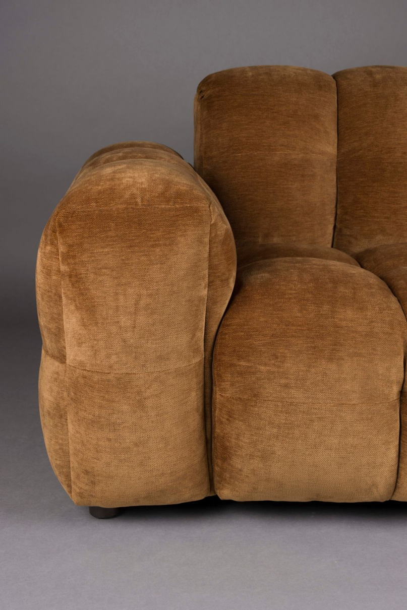 Sofa Hackman 3-Seater Velours Cognac main product photo no-optimization