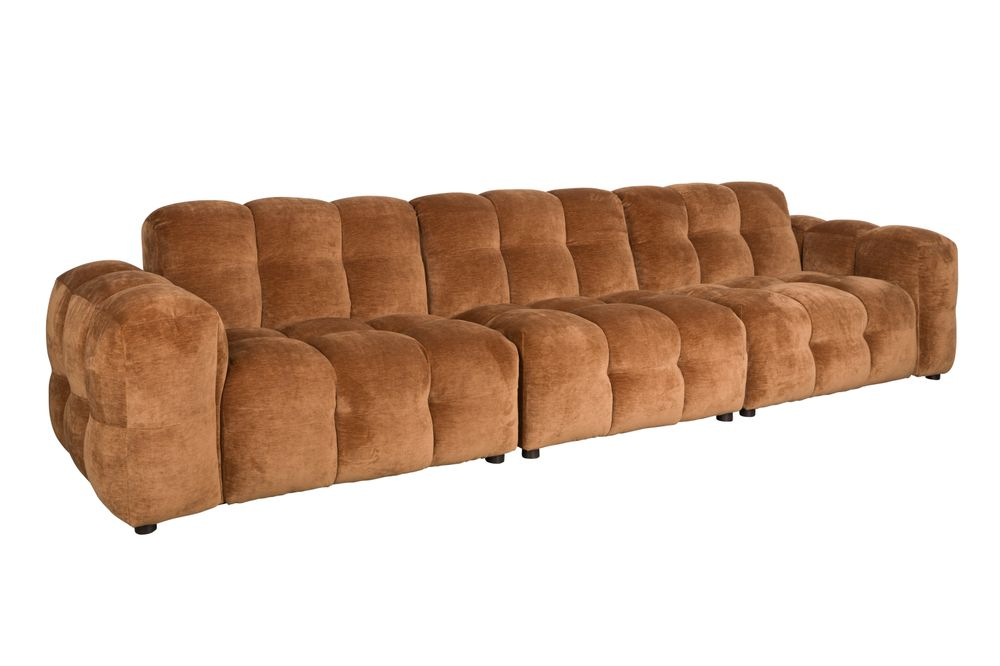 Sofa Hackman 4,5-Seater Velours Cognac main product photo no-optimization