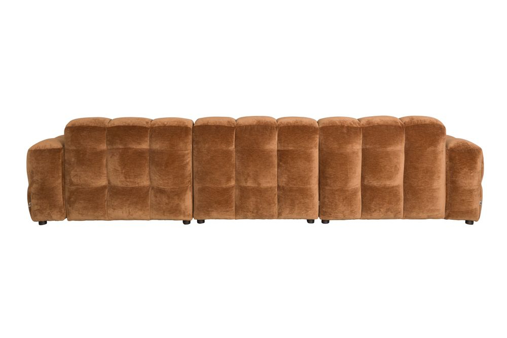 Sofa Hackman 4,5-Seater Velours Cognac main product photo no-optimization