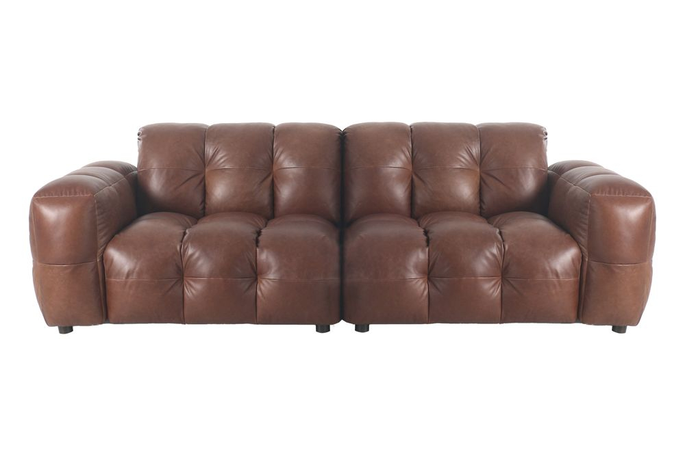 Sofa Hackman 3-Seater Leather Chocolate main product photo no-optimization