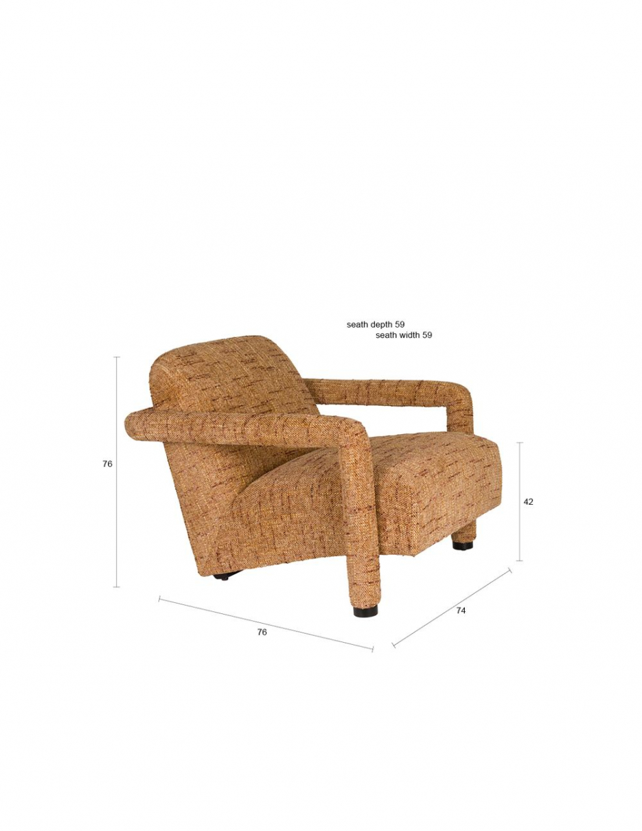Lounge Chair Kent Ochre main product photo no-optimization