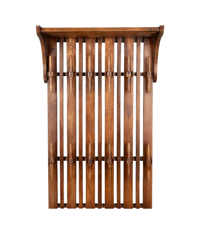 Jakub Wall Coat Rack Shelf Walnut 1