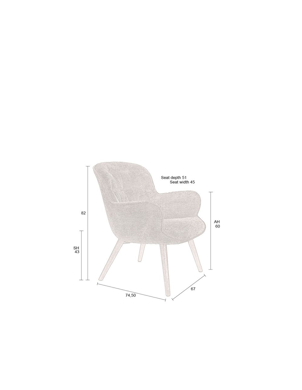 Lenn Fauteuil Plum main product photo no-optimization